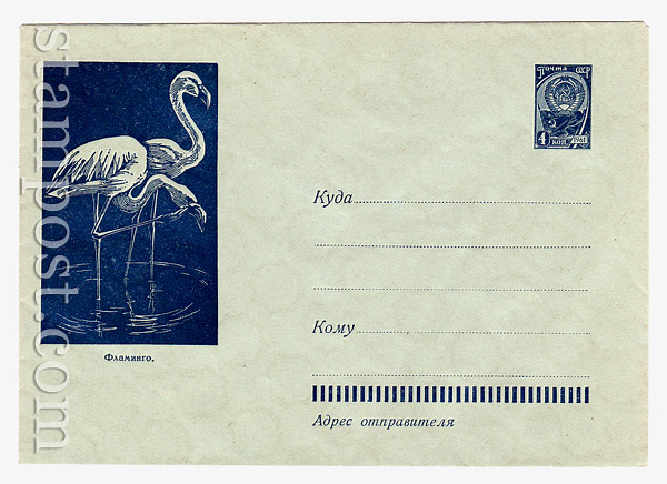 1679 Dx3 USSR Art Covers USSR 1961 24.08  The flamingo. 